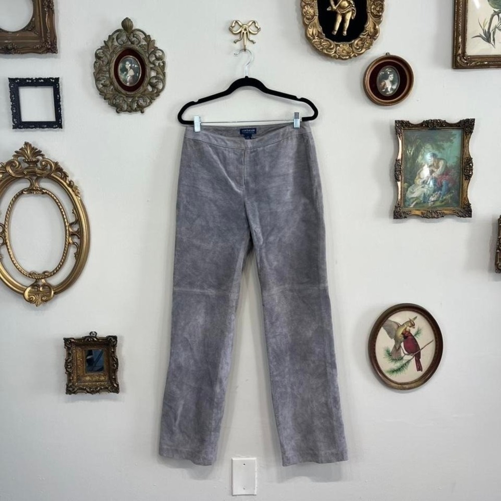 Vintage Y2k Ann Taylor Gray suede Pants – Slim Straight Fit – Size 4